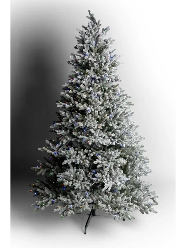 Brad artificial Greenland Light Snow 230 cm QC470, 1150 Ramuri 2D + 3D PE, Circumferinta Bazei 289 cm
